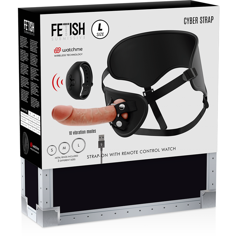 Fetish Submissive Cyber Strap - Harness with Remote Control Dildo Watchme L Technology - Image 2