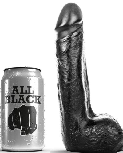 All Black - Soft Black Realistic Dildo 20 cm