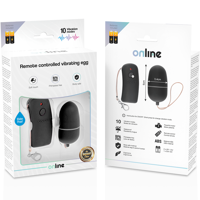 Online - Remote Controlled Vibrating Egg Black - Image 3