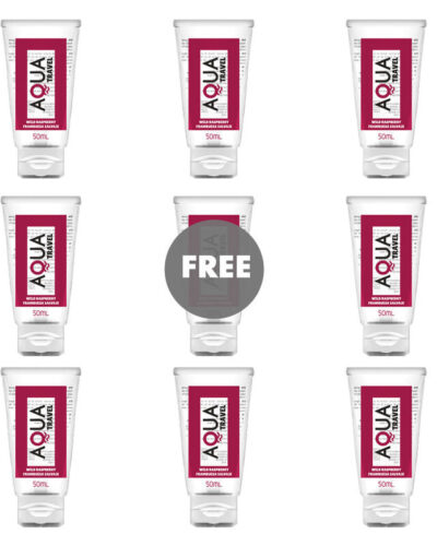 Aqua Travel - Wild Raspberry Flavour Waterbased Lubricant - 50 ml 8+1 Free