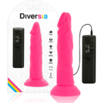 Diversia - Flexible Vibrating Dildo Pink 23 cm -O- 4.3 cm
