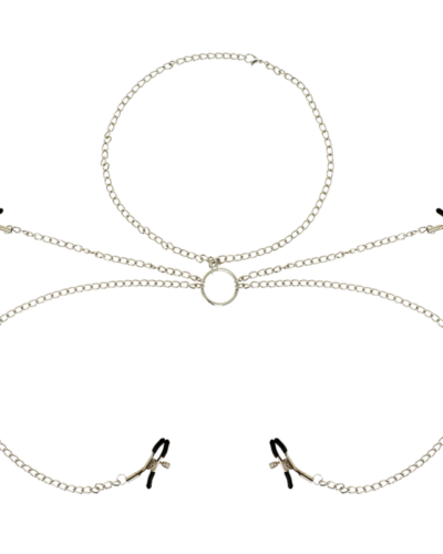 Ohmama Fetish 4 Nipple Clamps With Chain Necklace