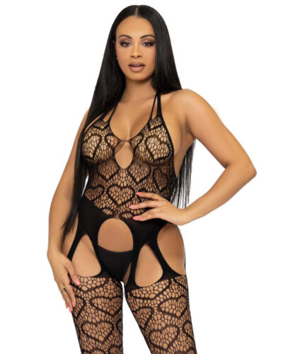 Leg Avenue - Net Bodystocking With Straps One Size - Black