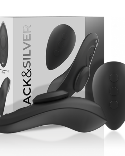 Blacksilver - Preston Rechargeable Silicone Vibrator Pantie Black