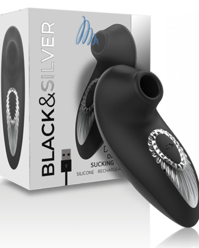 Blacksilver - Drake Deluxe Sucking Vibe Rechargeable Silicone Black
