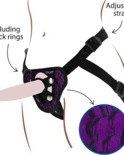 Get Real - Strap-On Lace Harness Purple