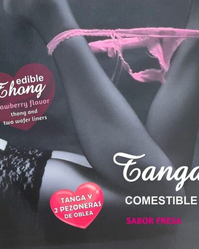 Hotflowers - Girl Wafer Thong And 2 Nipple Pads Strawberry Flavor
