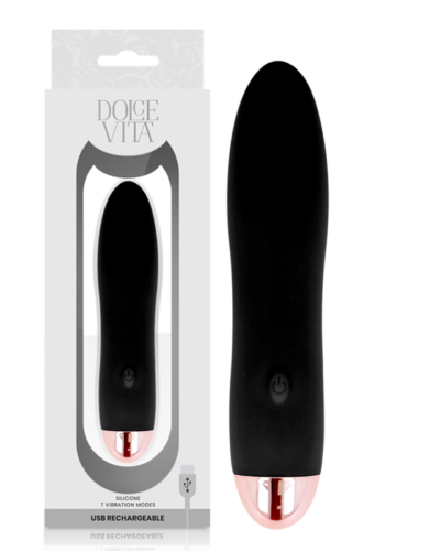 Dolce Vita - Rechargeable Vibrator Four Black 7 Speeds