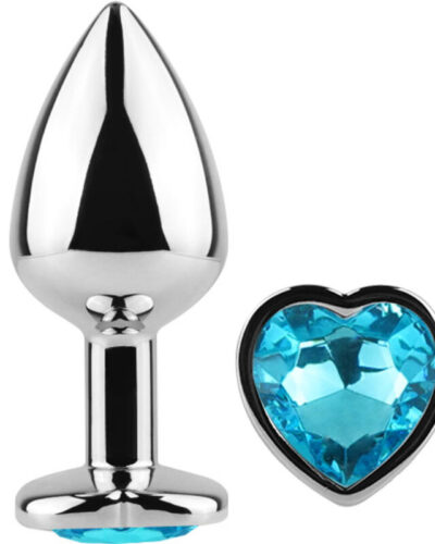 Secretplay - Metal Butt Plug Blue Heart Small Size 7 cm