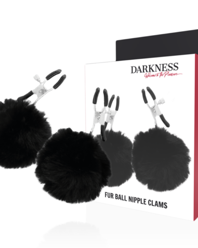 Darkness - Nipple Clamps With Pom Poms 1