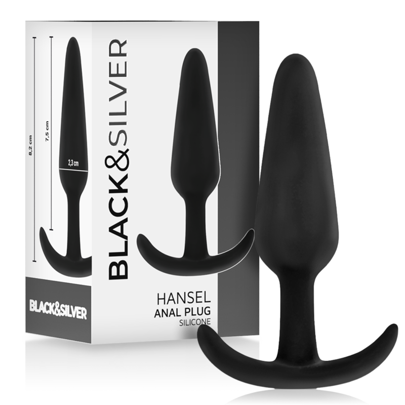 Blacksilver - Hansel Silicone Anal Plug with Small Handle