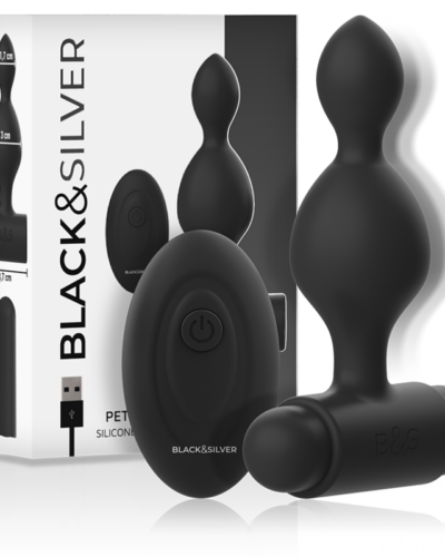 Blacksilver - Tucker Small Silicone Anal Plug Remote Control
