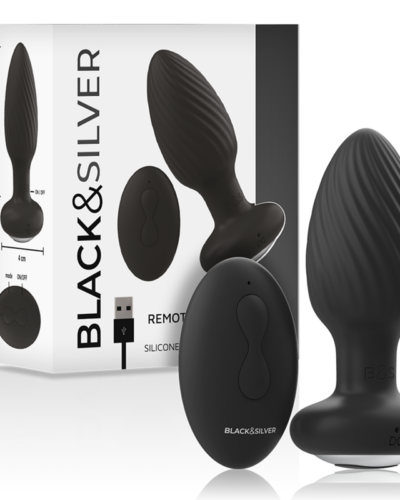 Blacksilver - Wells Plug Silicone Anal Rotator Remote Control