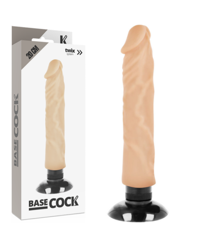 Basecock - Realistic Vibrator 2-1 Flesh 20 cm -O- 4 cm