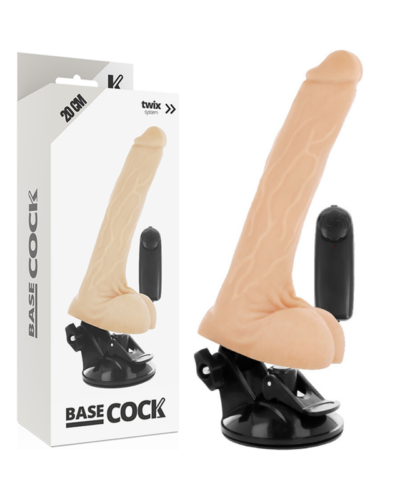 Basecock - Realistic Natural Remote Control Vibrator With Testicles 20 cm -O- 4 cm