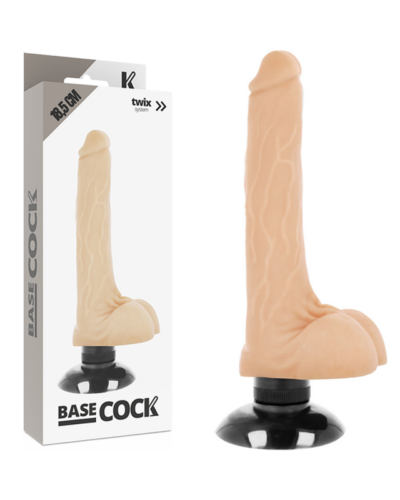 Basecock - Realistic Vibrator 2-1 Flesh 18.5 cm -O- 4 cm