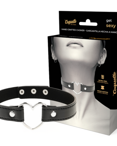 Coquette Chic Desire - Vegan Leather Necklace Woman Heart Accessory