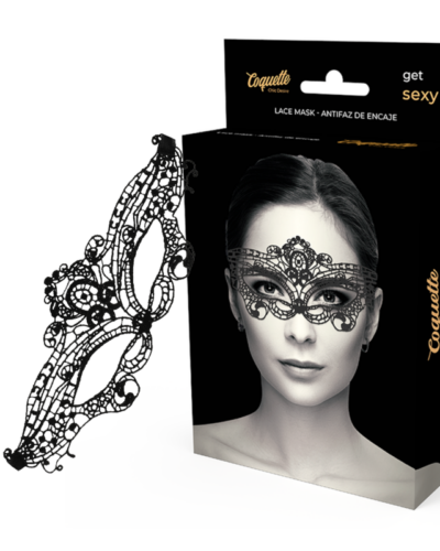 Coquette Chic Desire - Round Lace Mask Black