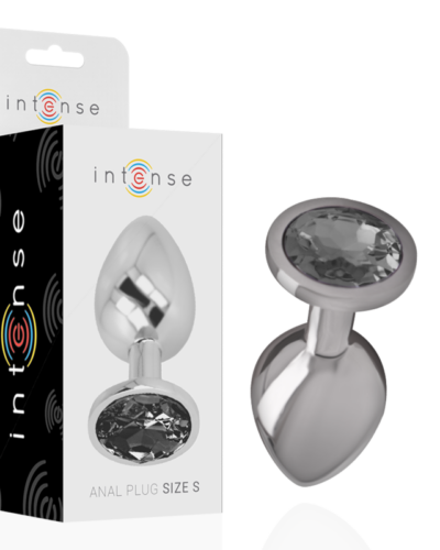 Intense - Aluminum Metal Anal Plug With Black Crystal Size S