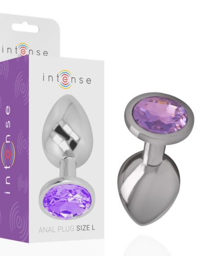 Intense - Aluminum Metal Anal Plug With Violet Crystal Size S
