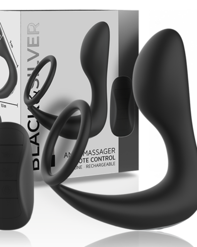 Blacksilver - Remote Control Anal Massager Rechargeable Silicone Black