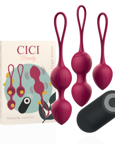 Cici Beauty - Premium Silicone 3 Vibrating Kegel Beads Remote Control
