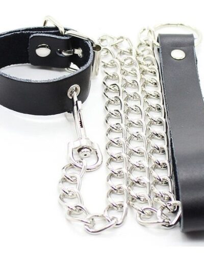 Ohmama Fetish - Penis Necklace And Leather Strap With Metal Chain