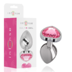 Intense - Aluminum Metal Anal Plug Pink Heart Size L