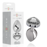 Intense - White Heart Aluminum Metal Anal Plug Size S