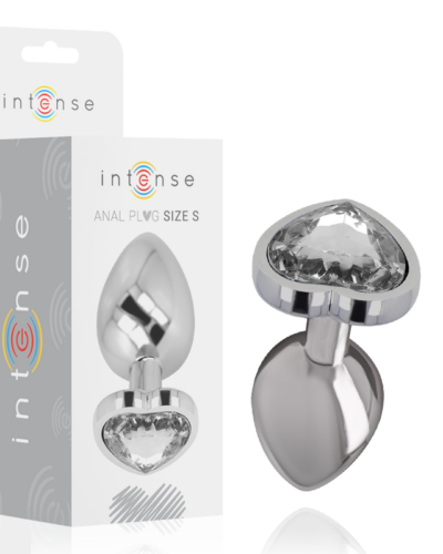 Intense - White Heart Aluminum Metal Anal Plug Size S