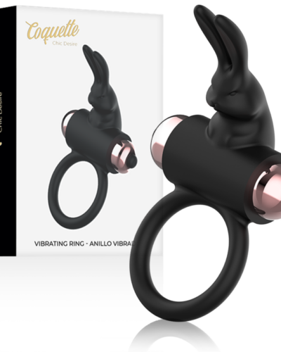 Coquette Chic Desire - Cock Ring With Vibrator Black/ Gold