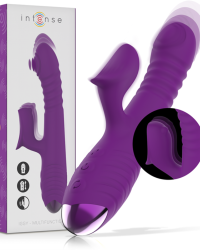 Intense - Iggy Multifunction Rechargeable Vibrator Up  Down With Clitoral Stimulator Purple