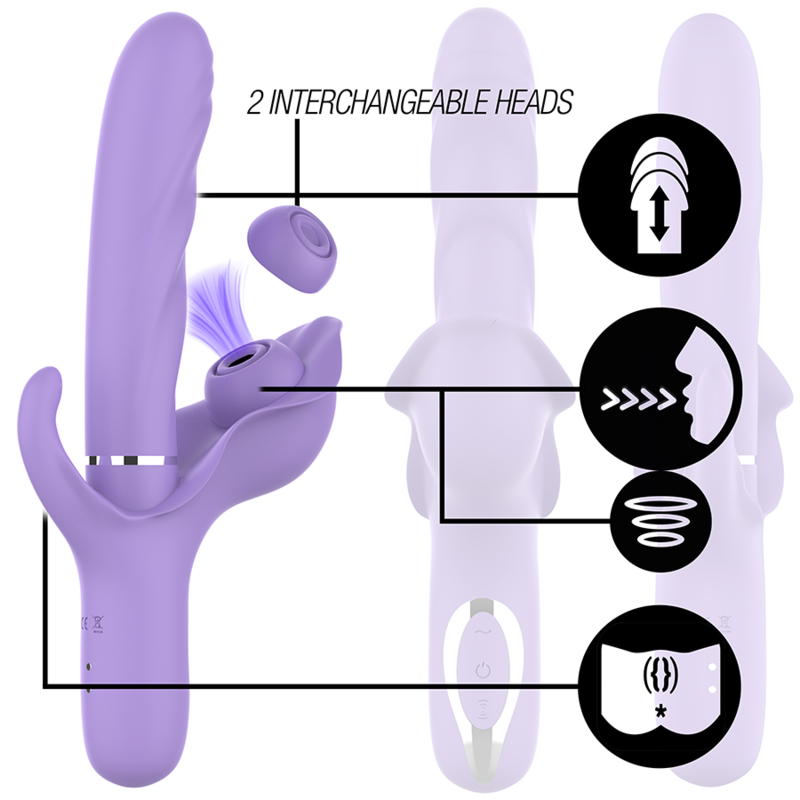 Intense - Billie Multifunctional Rechargeable Suction Vibrator with Purple Push Button - Image 2