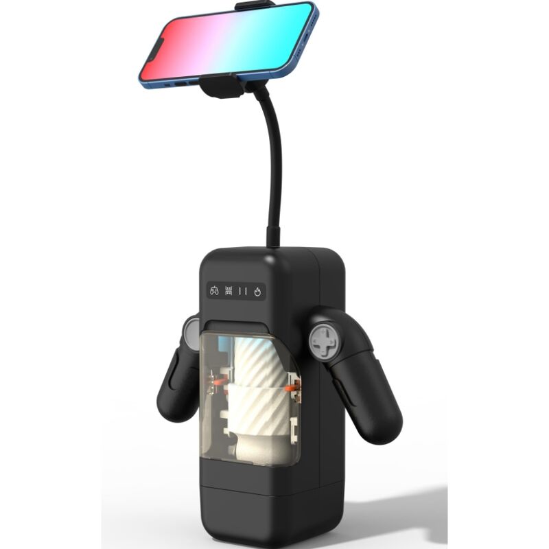 Game Cup - Thrusting Vibration Masturbator with Heating Function and Mobile Support - Black - Image 2