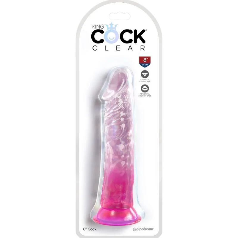 King Cock - Clear Realistic Penis 19.7 cm Pink - Image 2