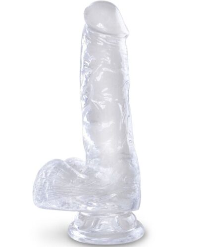 King Cock - Clear Realistic Penis With Balls 13.5 cm Transparent