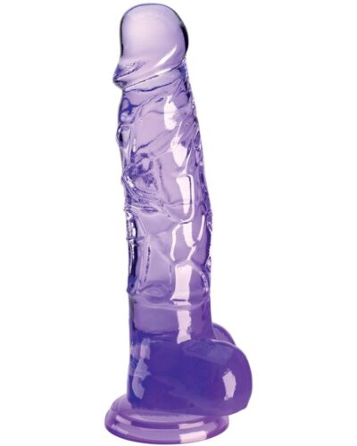 King Cock - Clear Realistic Penis With Balls 16.5 cm Purple