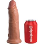 King Cock - Elite Realistic Dildo Vibrating  Silicone 20.3 cm Caramel