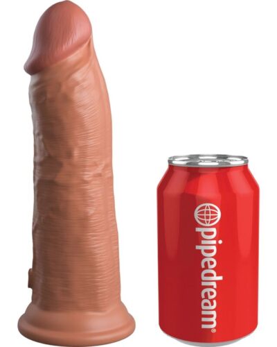 King Cock - Elite Realistic Dildo Vibrating  Silicone 20.3 cm Caramel