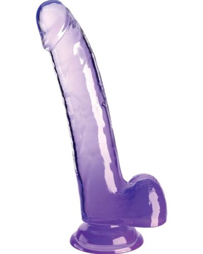 King Cock - Clear Dildo With Testicles 20.3 cm Purple