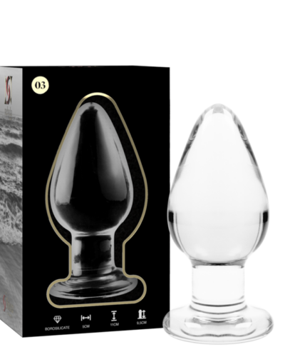Nebula Series By Ibiza - Model 3 Anal Plug Borosilicate Glass Transparent 11 cm -O- 5 cm
