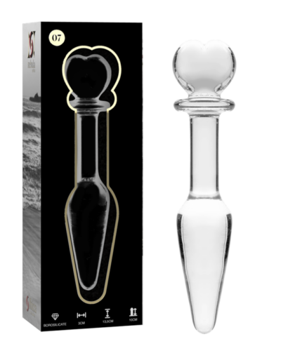 Nebula Series By Ibiza - Model 7 Anal Plug Borosilicate Glass Clear 13.5 cm -O- 3 cm