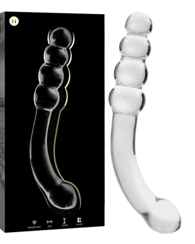 Nebula Series By Ibiza - Model 14 Dildo Borosilicate Glass Clear 18.5 cm -O- 3 cm