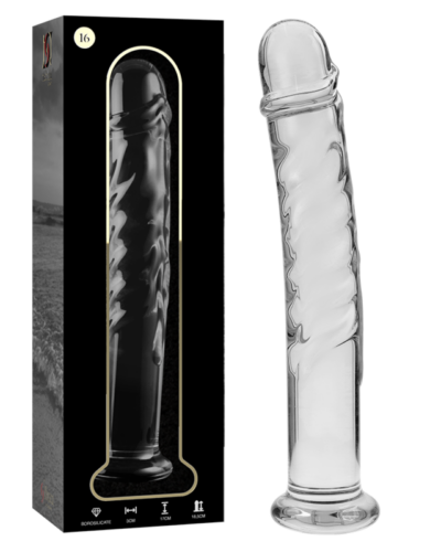 Nebula Series By Ibiza - Model 16 Dildo Borosilicate Glass Clear 18.5 cm -O- 3 cm