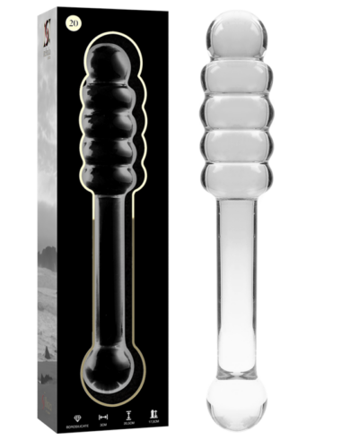 Nebula Series By Ibiza - Model 20 Dildo Borosilicate Glass Clear 20.5 cm -O- 3 cm
