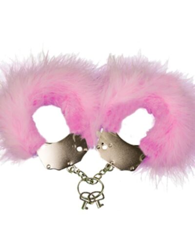 Adrien Lastic - Metal Handcuffs With Pink Feathers