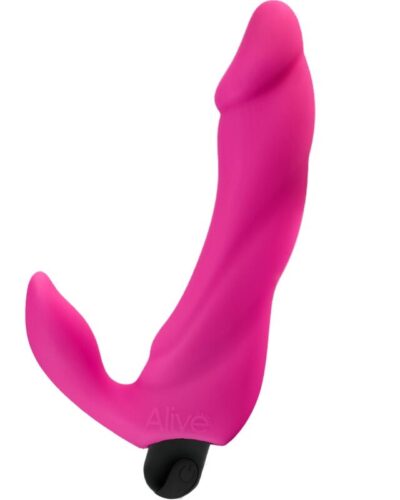 Alive - Bifun Pro Vibrator Dildo Pink 14.9 cm
