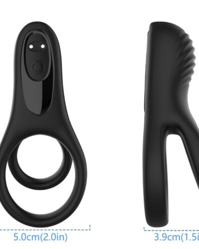 Armony - Double Ring Vibrator Black Ribbed