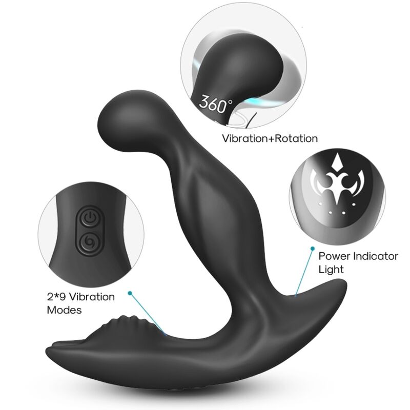 Armony - Bat King Vibrator Anal Prostate Rotator Remote Control Black - Image 2