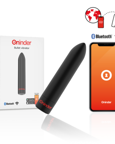 Oninder - Berlin Bullet Vibrator Black 9 Modes 8.5 X 2 cm - Free App